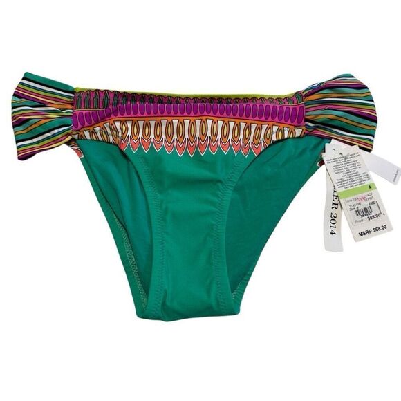 Trina Turk Hipster Bikini Bottom Emerald 4 - Picture 1 of 6